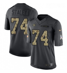 Mens Nike San Francisco 49ers 74 Joe Staley Limited Black 2016 Salute to Service NFL Jersey