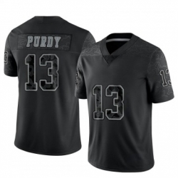 Men's San Francisco 49ers #13 Brock Purdy Black Reflective Limited Stitched Football Jersey