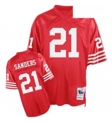Mitchell and Ness San Francisco 49ers 21 Deion Sanders Authentic Red Team Color Throwback NFL Jersey