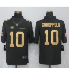Nike 49ers #10 Jimmy Garoppolp Anthracite Gold Salute To Service Limited Jersey