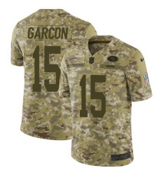 Nike 49ers #15 Pierre Garcon Camo Mens Stitched NFL Limited 2018 Salute To Service Jersey