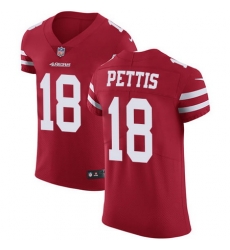 Nike 49ers #18 Dante Pettis Red Team Color Mens Stitched NFL Vapor Untouchable Elite Jersey