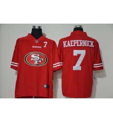 Nike 49ers 7 Colin Kaepernick Red Team Big Logo Number Vapor Untouchable Limited Jersey