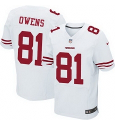 Nike 49ers #81 Terrell Owens White Mens Stitched NFL Elite Jersey