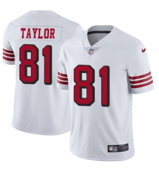 Nike 49ers #81 Trent Taylor White Rush Mens Stitched NFL Vapor Untouchable Limited Jersey