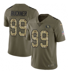 Nike 49ers #99 DeForest Buckner Olive Camo Mens Stitched NFL Limited 2017 Salute To Service Jersey