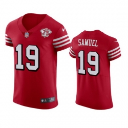 Nike San Francisco 49ers 19 Deebo Samuel Red Rush Men 75th Anniversary Stitched NFL Vapor Untouchable Elite Jersey