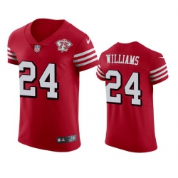 Nike San Francisco 49ers 24 K 27Waun Williams Red Rush Men 75th Anniversary Stitched NFL Vapor Untouchable Elite Jersey