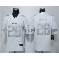 Nike San Francisco 49ers #28 Carlos Hyde White Mens Stitched NFL Limited Platinum Jersey