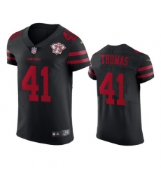Nike San Francisco 49ers 41 Ambry Thomas Black Alternate Men 75th Anniversary Stitched NFL Vapor Untouchable Elite Jersey