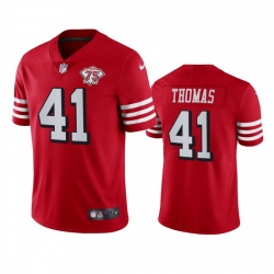 Nike San Francisco 49ers 41 Ambry Thomas Red Rush Men 75th Anniversary Stitched NFL Vapor Untouchable Limited Jersey