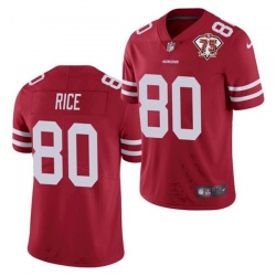 Nike San Francisco 49ers 80 Jerry Rice Red 75th Anniversary Vapor Untouchable Limited Jersey