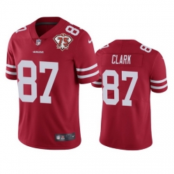 Nike San Francisco 49ers 87 Dwight Clark Red Men 75th Anniversary Stitched NFL Vapor Untouchable Limited Jersey