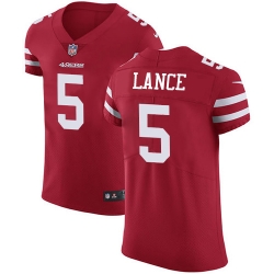 San Francisco 49ers 5 Trey Lance Red Team Color Men Stitched NFL Vapor Untouchable Elite Jersey