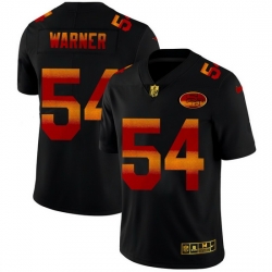 San Francisco 49ers 54 Fred Warner Men Black Nike Red Orange Stripe Vapor Limited NFL Jersey