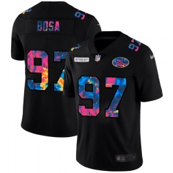 San Francisco 49ers 97 Nick Bosa Men Nike Multi Color Black 2020 NFL Crucial Catch Vapor Untouchable Limited Jersey