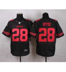 nike nfl jerseys san francisco 49ers 28 hyde black[Elite]