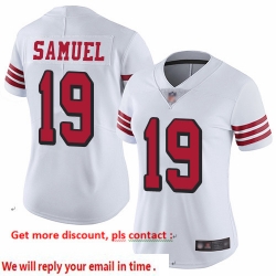 49ers 19 Deebo Samuel White Rush Women Stitched Football Vapor Untouchable Limited Jersey