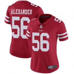 49ers 56 Kwon Alexander Red Team Color Womens Stitched Football Vapor Untouchable Limited Jersey