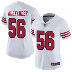 49ers 56 Kwon Alexander White Rush Womens Stitched Football Vapor Untouchable Limited Jersey