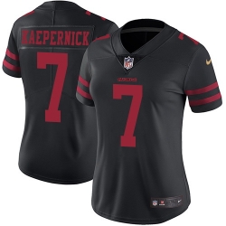 Nike 49ers #7 Colin Kaepernick Black Alternate Womens Stitched NFL Vapor Untouchable Limited Jersey