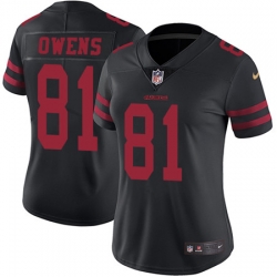 Nike 49ers #81 Terrell Owens Black Alternate Womens Stitched NFL Vapor Untouchable Limited Jersey