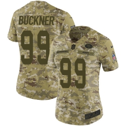 Nike 49ers #99 DeForest Buckner Camo Women Stitched NFL Limited 2018 Salute to Service Jersey