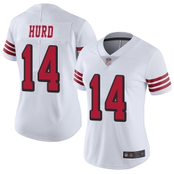 Women 49ers 14 Jalen Hurd White Rush Stitched Football Vapor Untouchable Limited Jersey