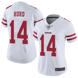 Women 49ers 14 Jalen Hurd White Stitched Football Vapor Untouchable Limited Jersey