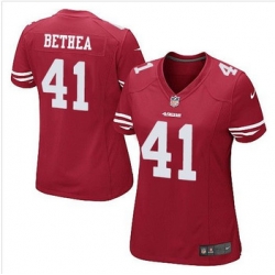 Women NEW San Francisco 49ers #41 Antoine Bethea Red Team Color Stitched NFL Elite Jersey