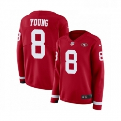 Womens Nike San Francisco 49ers 8 Steve Young Limited Red Therma Long Sleeve NFL Jersey