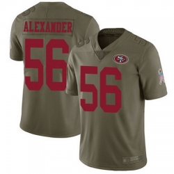 49ers 56 Kwon Alexander Olive Youth Stitched Football Limited 2017 Salute to Service Jersey