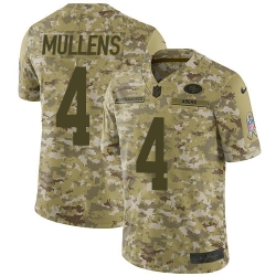 Nike 49ers #4 Nick Mullens Camo Youth Stitched NFL Limited 2018 Salute to Service Jersey