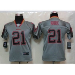 Nike Youth San Francisco 49ers #21 Frank Gore Grey Jerseys[Elite lights out]