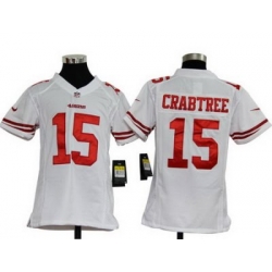 Youth Nike San Francisco 49ers 15# Michael Crabtree White Nike NFL Jerseys