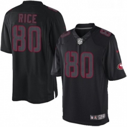 Youth Nike San Francisco 49ers 80 Jerry Rice Limited Black Impact NFL Jersey