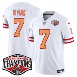 Men Tampa Bay Buccaneers 7 Bucky Irving White F U S E  2024 NFC South Champions Limited Stitched Jersey