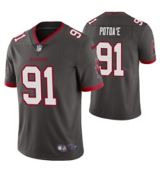 Men Tampa Bay Buccaneers 91 Benning Potoa Grey Vapor Untouchable Limited Stitched Jersey