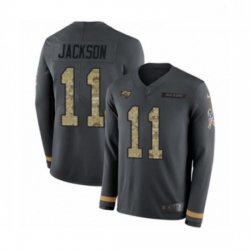 Mens Nike Tampa Bay Buccaneers 11 DeSean Jackson Limited Black Salute to Service Therma Long Sleeve NFL Jersey