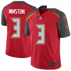 Mens Nike Tampa Bay Buccaneers 3 Jameis Winston Red Team Color Vapor Untouchable Limited Player NFL Jersey