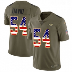 Mens Nike Tampa Bay Buccaneers 54 Lavonte David Limited OliveUSA Flag 2017 Salute to Service NFL Jersey