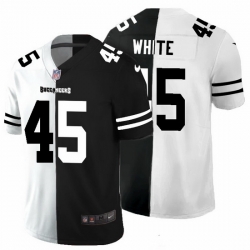 Tampa Bay Buccaneers 45 Devin White Men Black V White Peace Split Nike Vapor Untouchable Limited NFL Jersey