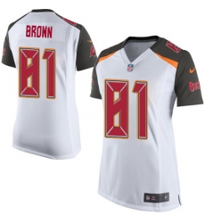 Women Nike Tampa Bay Buccaneers 81 Antonio Brown White Women Stitched NFL New Elite Jersey