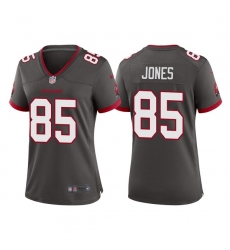 Women Tampa Bay Buccaneers 85 Julio Jones Grey Stitched Game Jersey