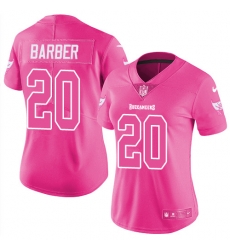 Womens Nike Buccaneers #20 Ronde Barber Pink  Stitched NFL Limited Rush Fashion Jersey