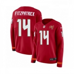 Womens Nike Tampa Bay Buccaneers 14 Ryan Fitzpatrick Limited Red Therma Long Sleeve NFL Jersey