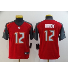 Youth Buccaneers 12 Tom Brady Red Youth Vapor Untouchable Limited Jersey