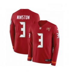 Youth Nike Tampa Bay Buccaneers 3 Jameis Winston Limited Red Therma Long Sleeve NFL Jersey