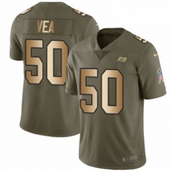 Youth Nike Tampa Bay Buccaneers 50 Vita Vea Limited OliveGold 2017 Salute to Service NFL Jersey