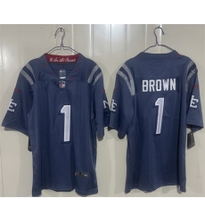 Men New England Patriots  1 A J  Brown Blue 2025 F U S E   Rivalries  Vapor Limited Stitched Football Jersey